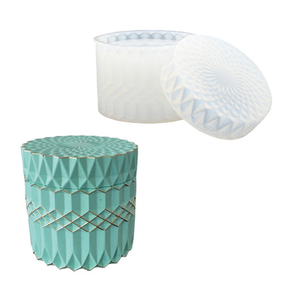 Silicone mould candle box with lid