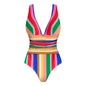 Vibrant Striped One-Piece Bikini Set