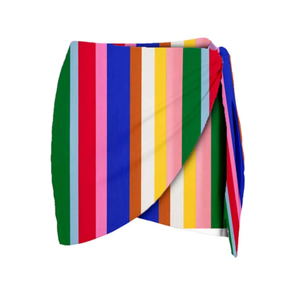 Vibrant Striped One-Piece Bikini Set