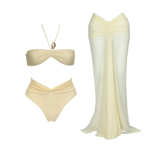 Divine Ruched Cover Up Bikini Set