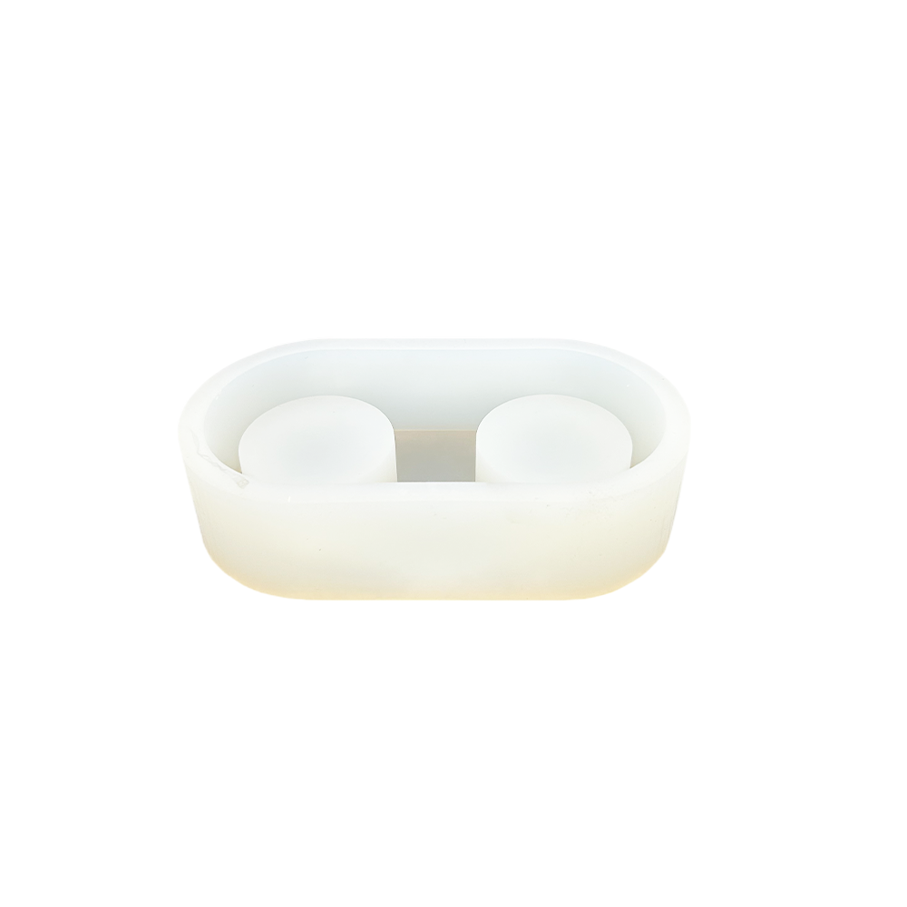 Silicone mould round tealight holder with 2 holes