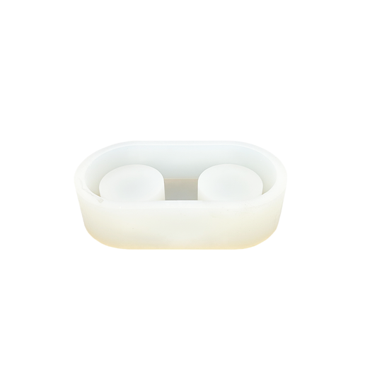 Silicone mould round tealight holder with 2 holes