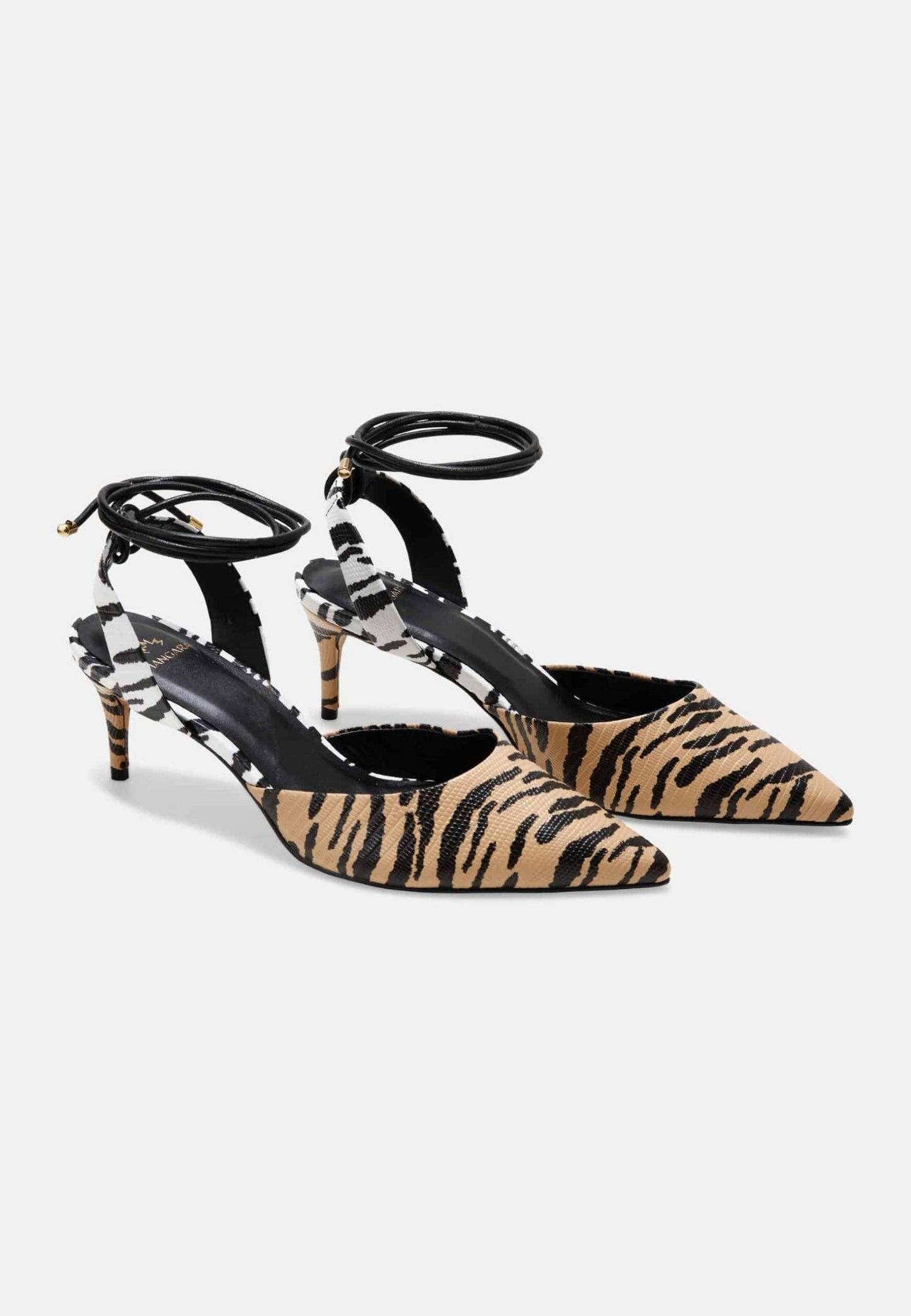 Jaborandi Animal Print Calf Leather Heels – 6.5cm Strappy Pointed