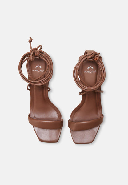Caúna Calf Chocolat Leather Strappy Sandals – 6.5cm Block Heel