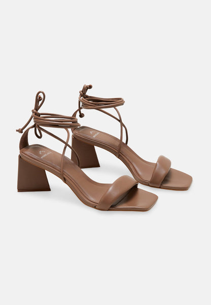 Caúna Calf Chocolat Leather Strappy Sandals – 6.5cm Block Heel