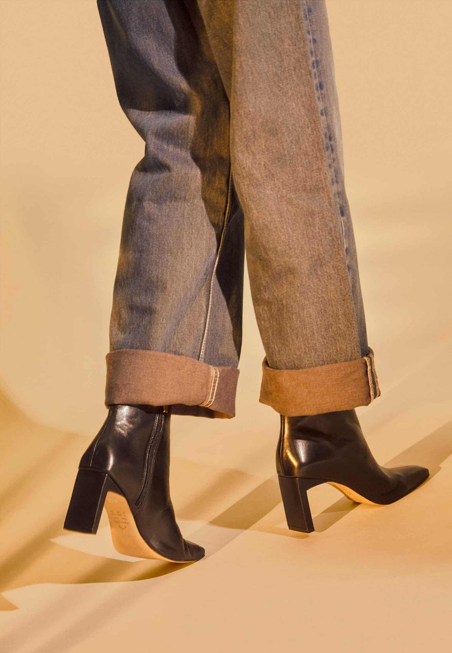 Senna Goat Black Leather Boots – Block Heel