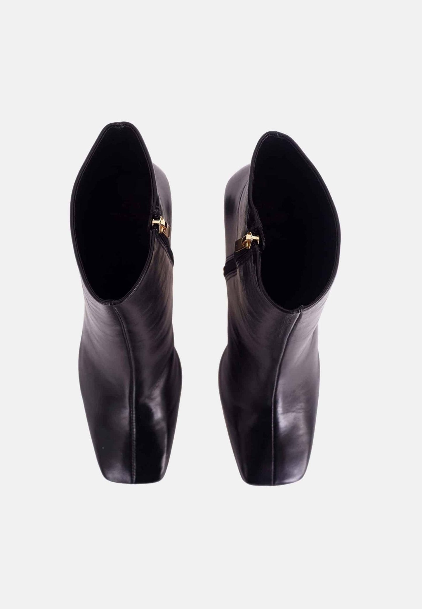 Senna Goat Black Leather Boots – Block Heel
