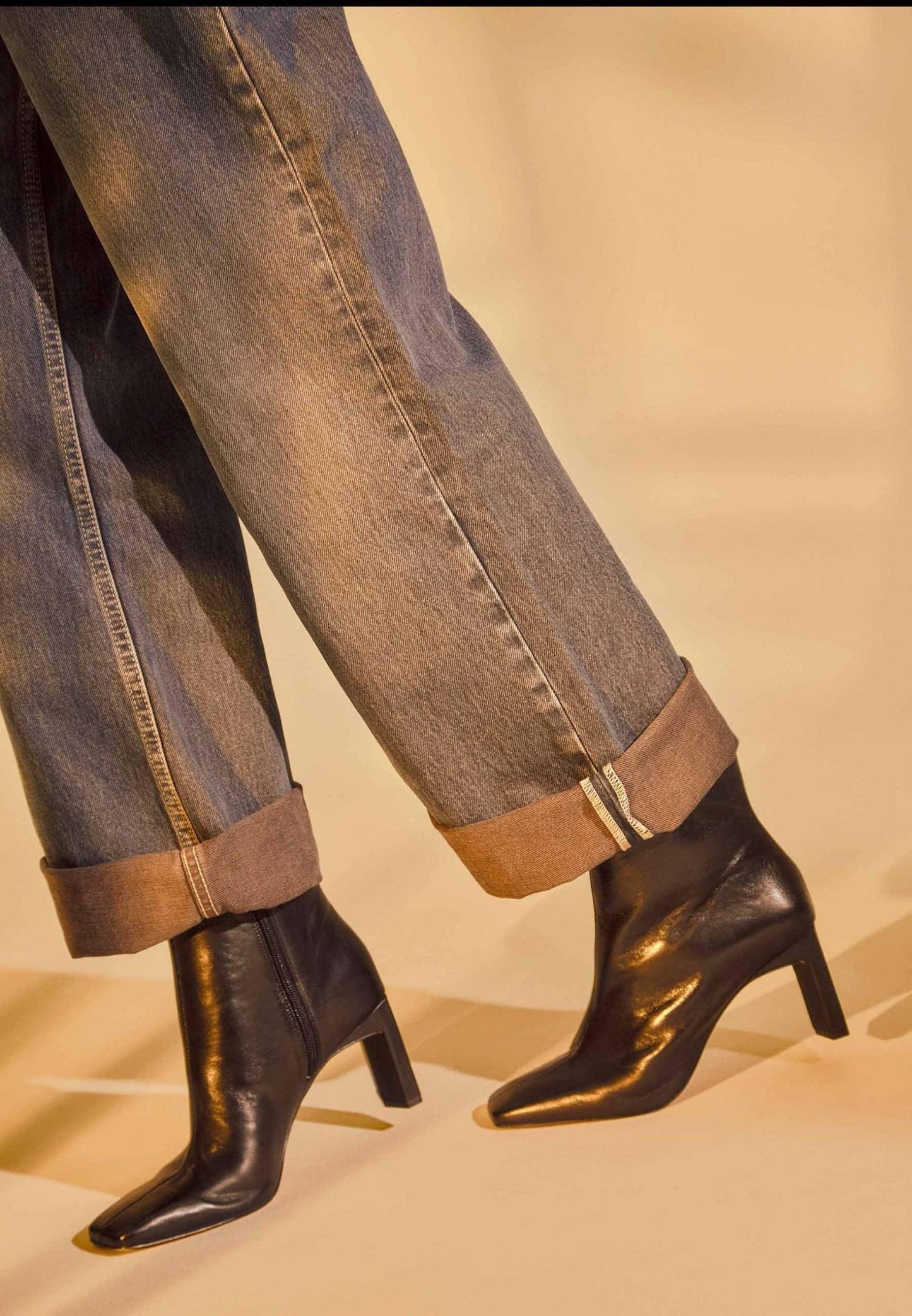 Senna Goat Black Leather Boots – Block Heel